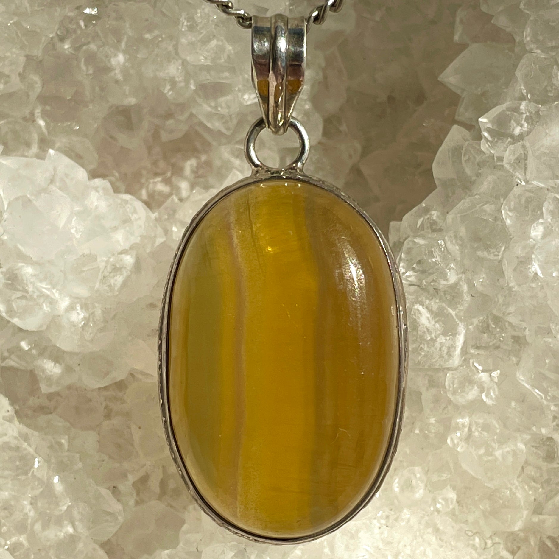 Fluorite Silver Pendant Large - SP109 Fluorite Silver Pendant Large - SP109